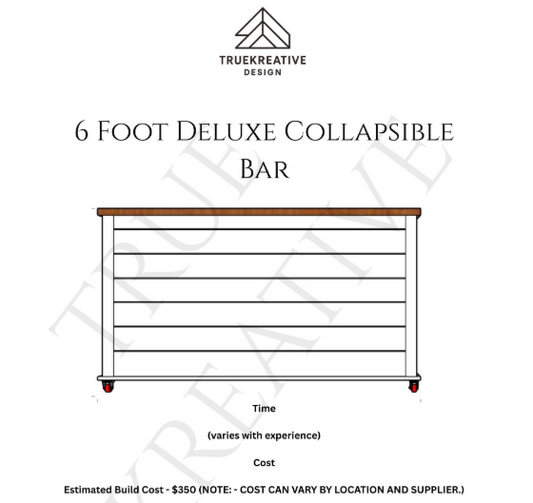 6FT Portable Folding Liquor Bar - Complete Build Plans - Mobile Bartender Bar