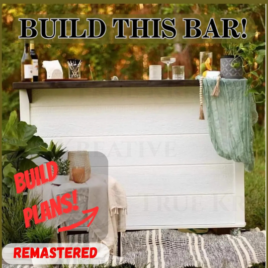 Portable Folding Liquor Bar - Complete Build Plans - 5 Foot Length - Mobile Bartending Bar